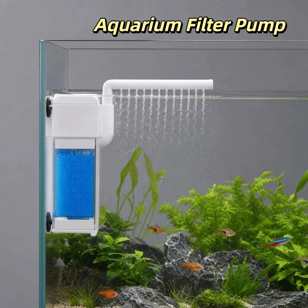 Silent Fish Tank Filter Wall-Mounted Submersible Filter Aquarium Water Pump Breeding Tank