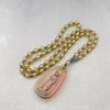 Lace Jizo Bodhisattva Birth Year Guardian Pendant Necklace for Men & Women, Yellow Water Zodiac Design.