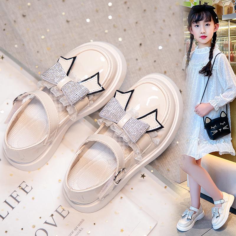 Girls' Black Patent Leather Princess Shoes - Spring/Summer 2025 British Style Performance Footwear