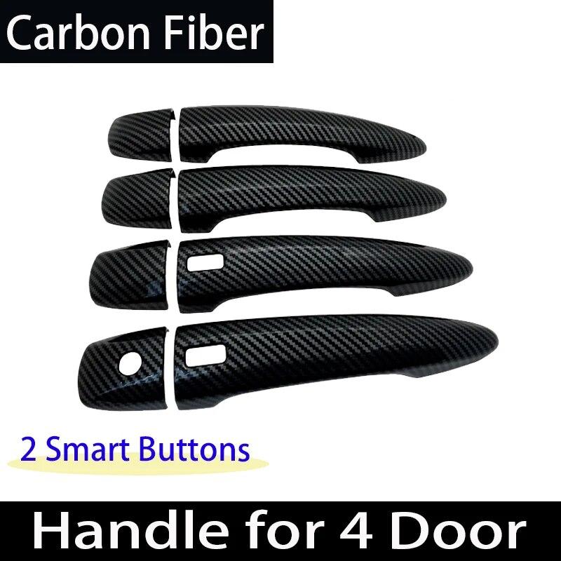 Styling Chrome Gloss Black For Nissan Sentra Sylphy B18    Carbon Fiber Exterior Door Handle Sticker Car Accessories