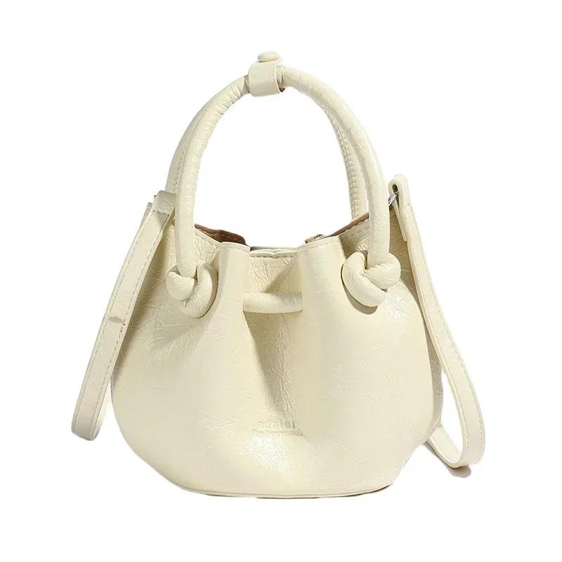 

Мини-сумка женская плиссированная сумка-облако через плечо, маленькая сумка-ведро, высококачественная, красная, летняя, новая