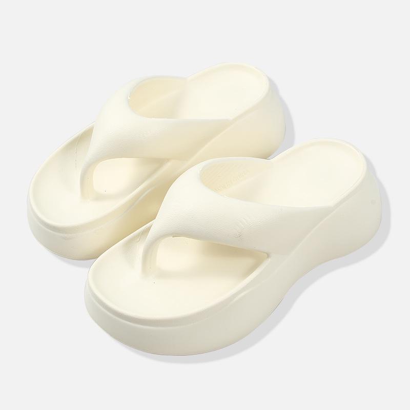 Hao Li Jia Women's Summer Thick Sole Height-Boosting Non-Slip Odor-Resistant EVA Flip Flops