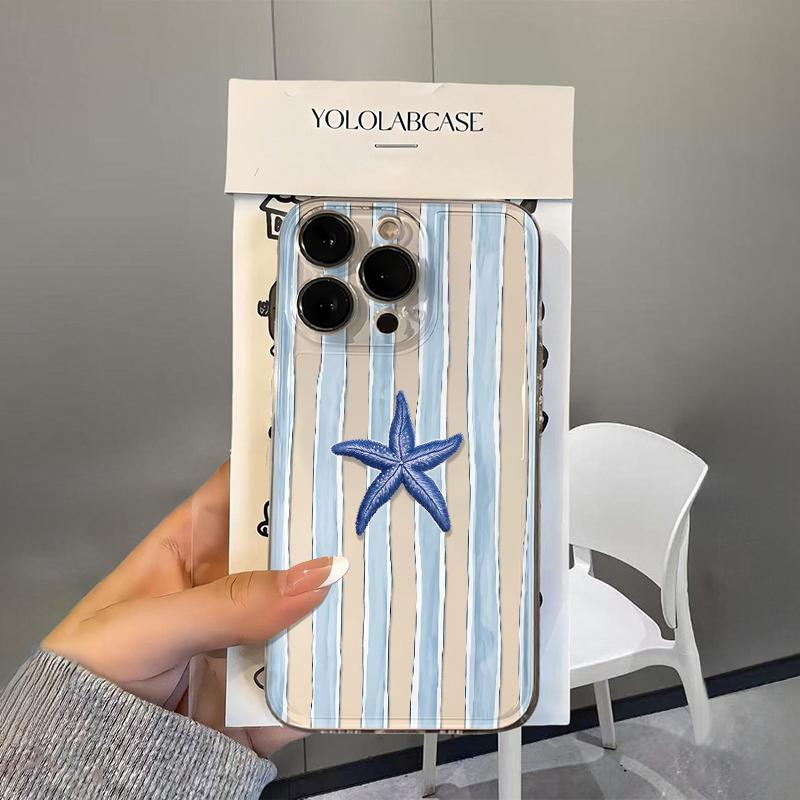 Star Stripes Phone Case For IPhone 16E 16 15 14 Pro Plus 13 12 11 17 Pro Max Case 17Air Silicone Shockproof Clear Soft Cover