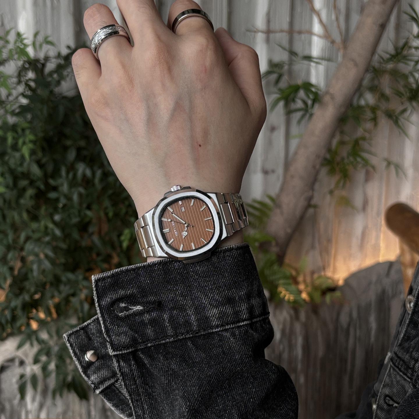 Retro Square Watch Men S Calendar Mori Steel Belt Business Versatile Casual Luminous Non-Mechanical Quartz Watch