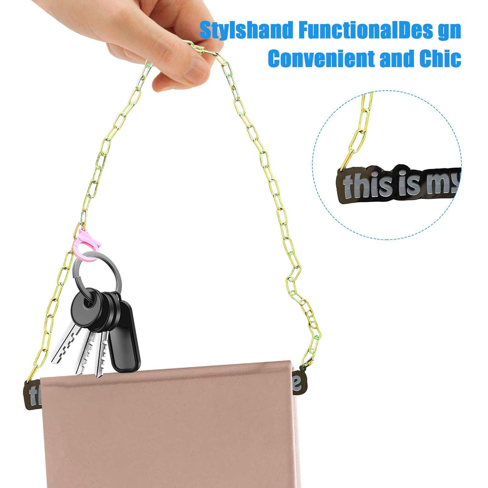 

Bookmark Wallet Strap, Acrylic Bookmark Wallet With Gold Chain, Can Be Used As A Bookmark Or As A Wallet Strap To Hang Keychains And Car Keys One Size
