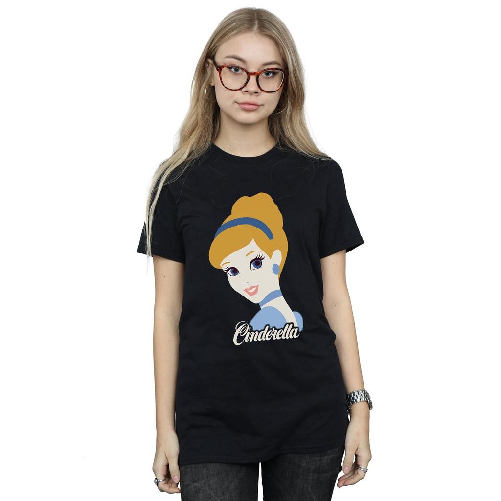 Disney Princess Womens/Ladies Cinderella Silhouette Cotton Boyfriend T-Shirt