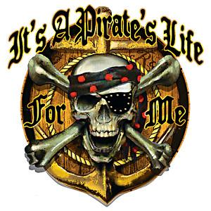 t-Shirt S to 2xl 3xl - PIRATE LIFE for me skull sailing fun humor adult S разноцветный