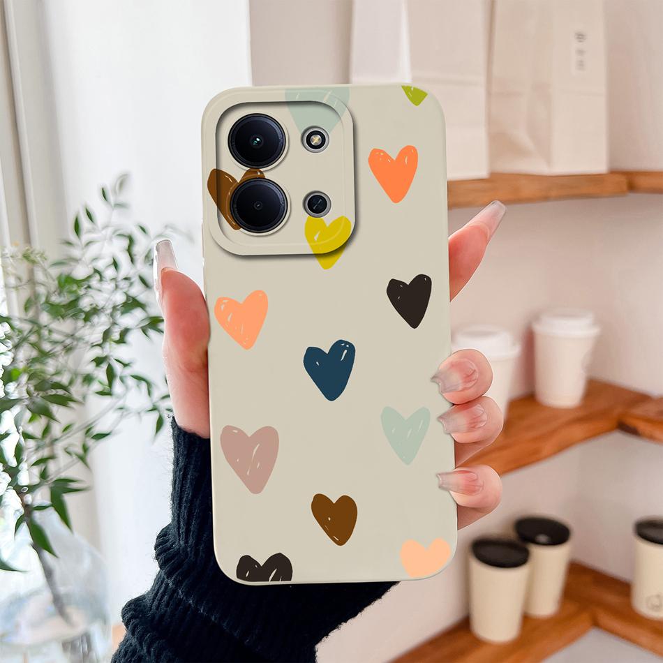 Per Custodia Redmi 15C Moda Cuore Silicone Liquido Protezione Fotocamera Cover Posteriore Per Xiaomi Redmi 15 C 4G 5G Funda Custodie Morbide per Telefono