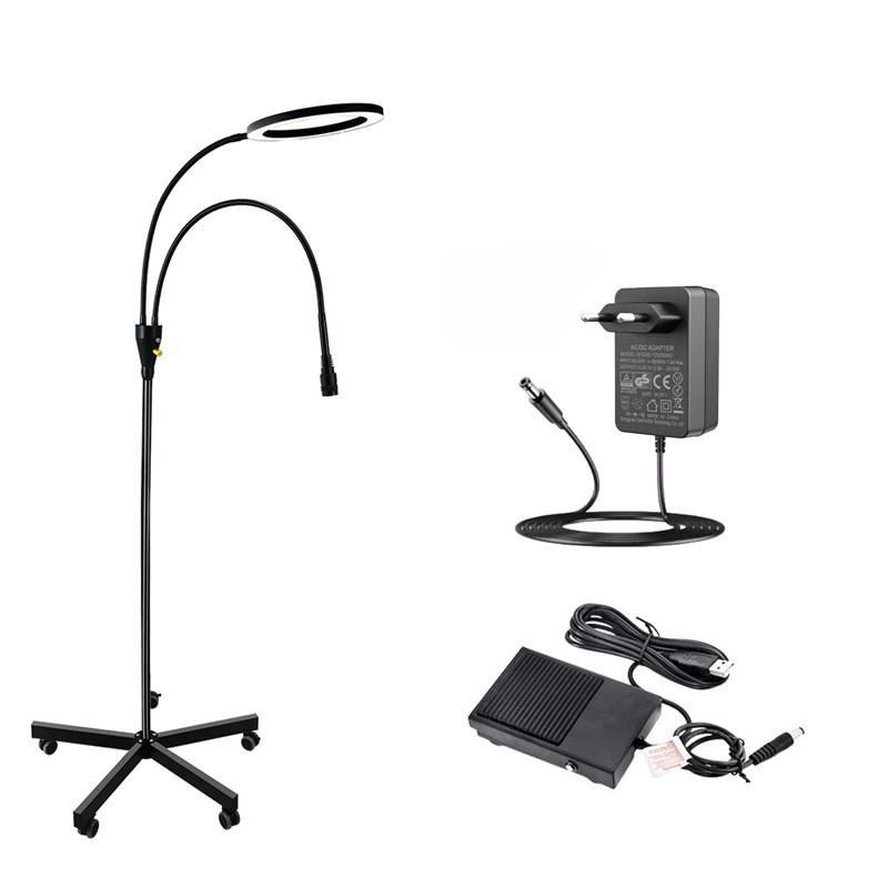 

Двухголовая светодиодная УФ-лампа для наращивания накладных ресниц, париков, УФ-клей, лампа для отверждения, 2-в-1, профессиональная напольная лампа для салона красоты чёрный