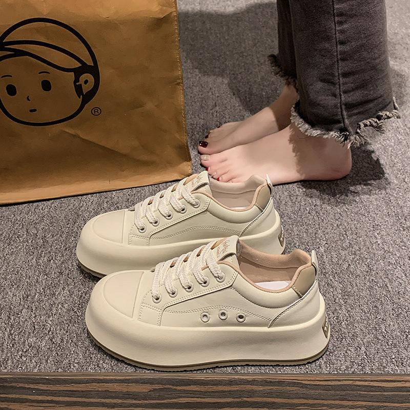 

Women s shoes feel like stepping on shit, pregnant women s leather little white shoes 2025 new spring popular small size 34 heightened thick baseplate 40 белый