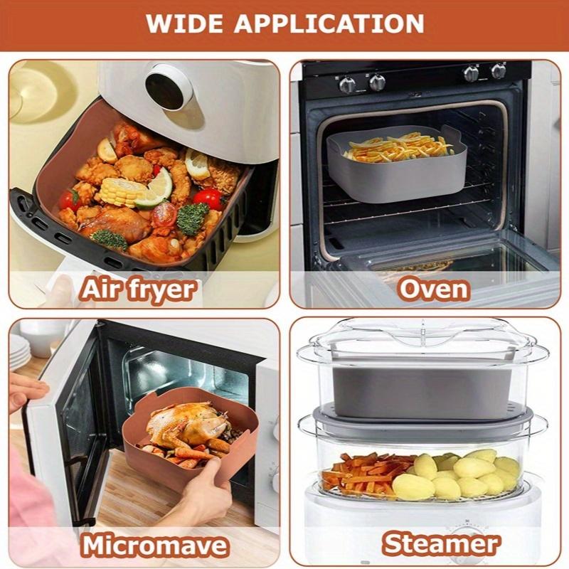 2pcs Silicone Air Fryer Liner 8.27 Inch, Suitable For 5L To 6.6L Air Fryer, Heat Resistant Easy Clean Air Fryer, Suitable For Air Fryer Accessories