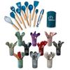 12pc Colorful Kitchenware Cooking Tools Kitchen Silicone Utensil Set Non-stick Spatula Ladle Egg Beaters Tool Gadget Accessories Storage Barrels