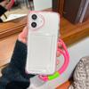Candy Card Bag Is Suitable for iPhone16promax Lanyard Mobile Phone Case Apple 15 Transparent Non-yellow 14 Anti-drop Cover