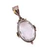 Quartz Cristal Naturel Argent Sterling Massif 925 Cadeau Pendentif Bicolore 1,75" y4g15