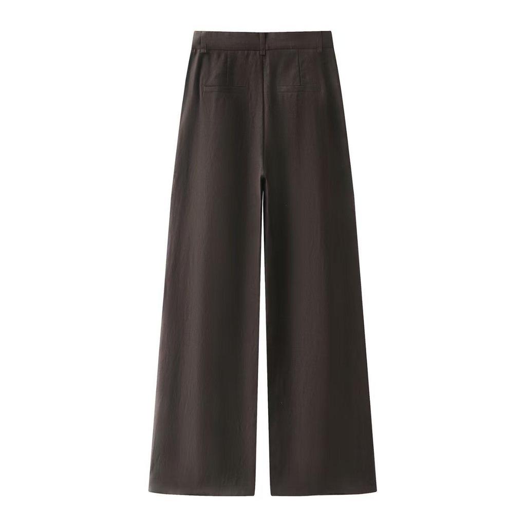 2026 Spring Women's Slimming High-Waisted Linen Straight-Leg Casual Pants BR302156