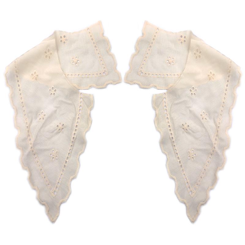 

Хлопковый кружевной воротник с вышивкой и цветочным узором для поделок своими руками бежевый