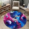 Playful Round Gothic Multicolor Carpet, Non-Slip Floor Mat for Office