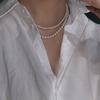 Collana di Perle d'Acqua Dolce Bianche Naturali per Donna Singola o Doppia Strato Gioielli di Moda Varie Misure