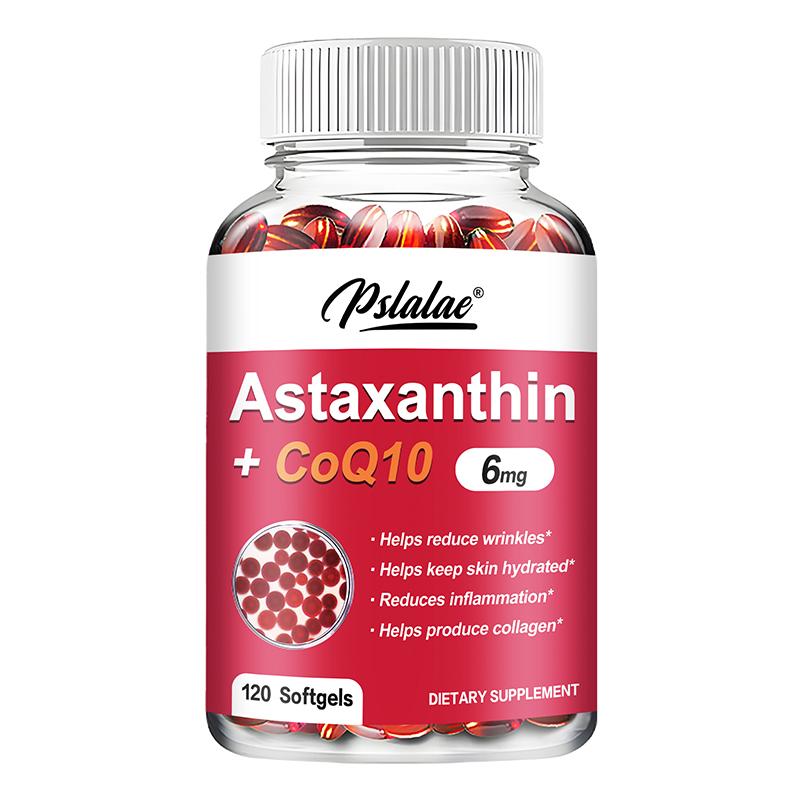 

Astaxanthin Capsules with Coenzyme Q10, Powerful Promote Antioxidant Activity Care Protect Cardiovascular & Brain Health, Skin and Eye Health 120