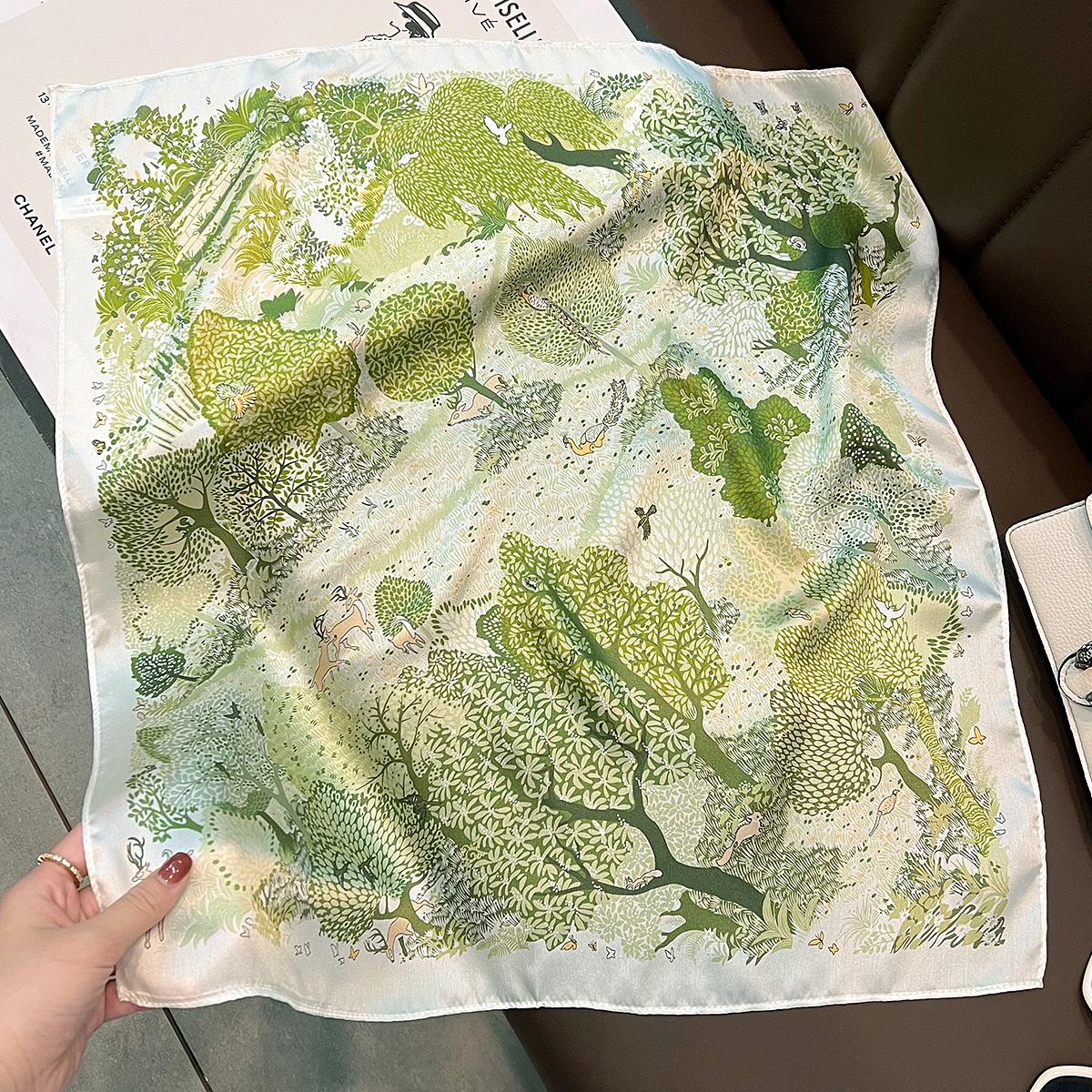 

100% Натуральный Шарф из Настоящего Шелка Модный Женский Маленький Фуляр Женский Бандана Шарфы для Женщин Хиджаб Шаль Обёртывания Квадратный Шейный Платок Real Silk 53x53cm