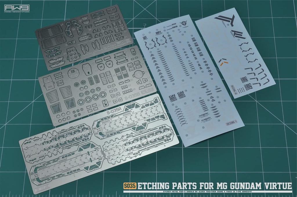 MG 1/100 Gundam Virtue Custom Detail-Up High-Quality Metal Parts with Water-Transfer Decals [Parallel Import]