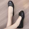 Comfortable shoes soft sole autumn new single shoes shallow mouth shoes medium leather shoes