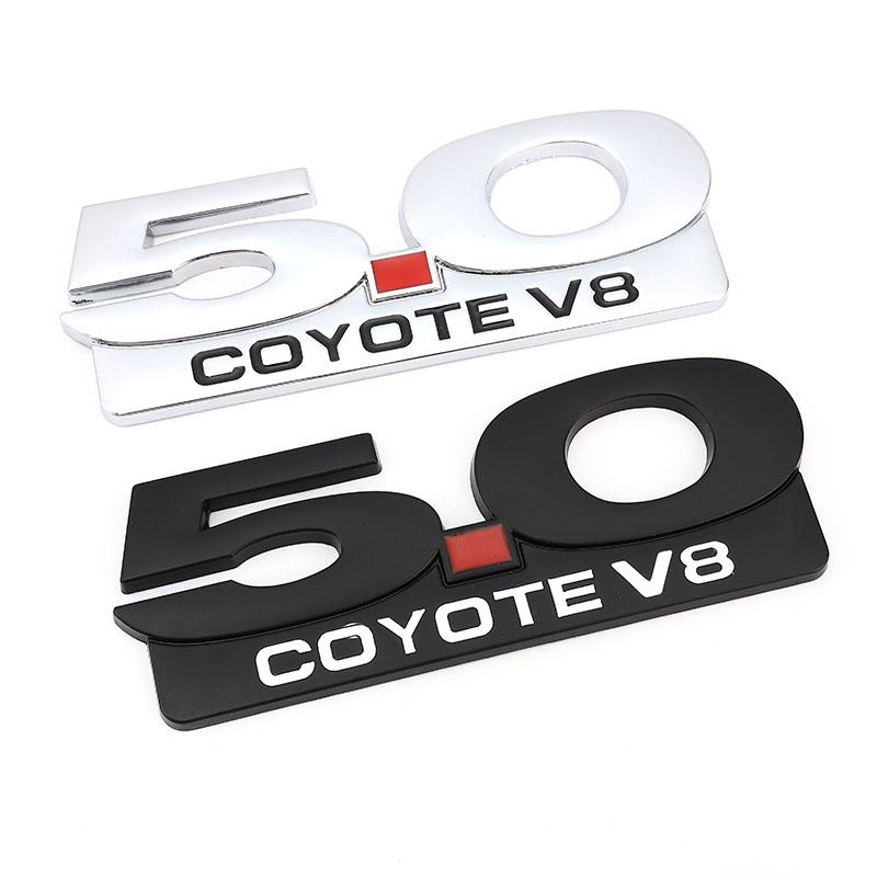 Car Sticker 5.0 Trim Front Hood Grille Emblem Badge Rear Trunk 3D Car Decals for 5.0 Coyote V8 TWIN Turbo Emblem