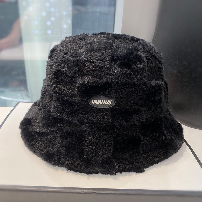 New Basin Hat Women's Autumn and Winter Versatile Lamb Wool Warm Bucket Hat Fashionable and Cute Plush Lion Hat