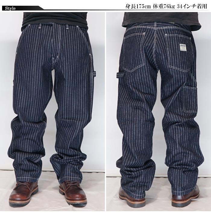 Kojima Jeans KOJIMA GENES Painter 13oz Wabash Made in One Pants, Denim, Japan, Men's, Wash, RNB-1413-Wabash-36