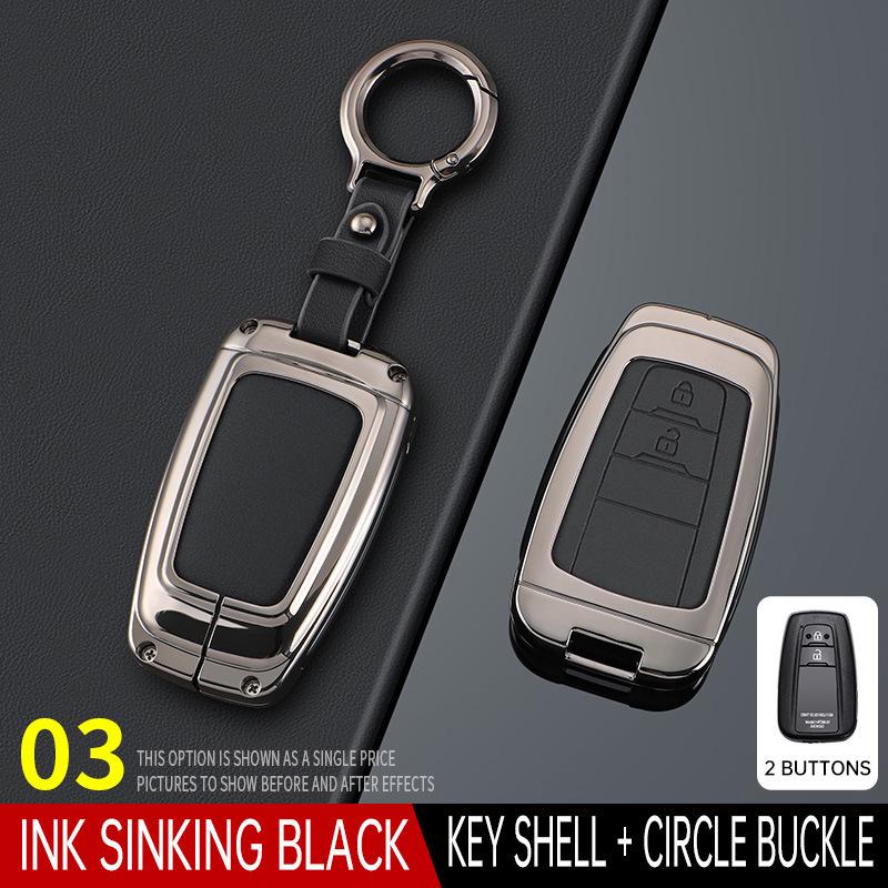 Crown Lu Fang Key Case for 24 Model Toyota 14th Gen Crown & Vellfire 2024 - Metal Leather Shell Buckle