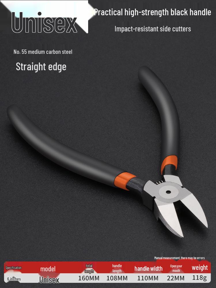 High Hardness Industrial Grade Wire Cutters - 6 & 5 Diagonal Cutting Pliers with Offset Mouth Opening for Hand Tools.
