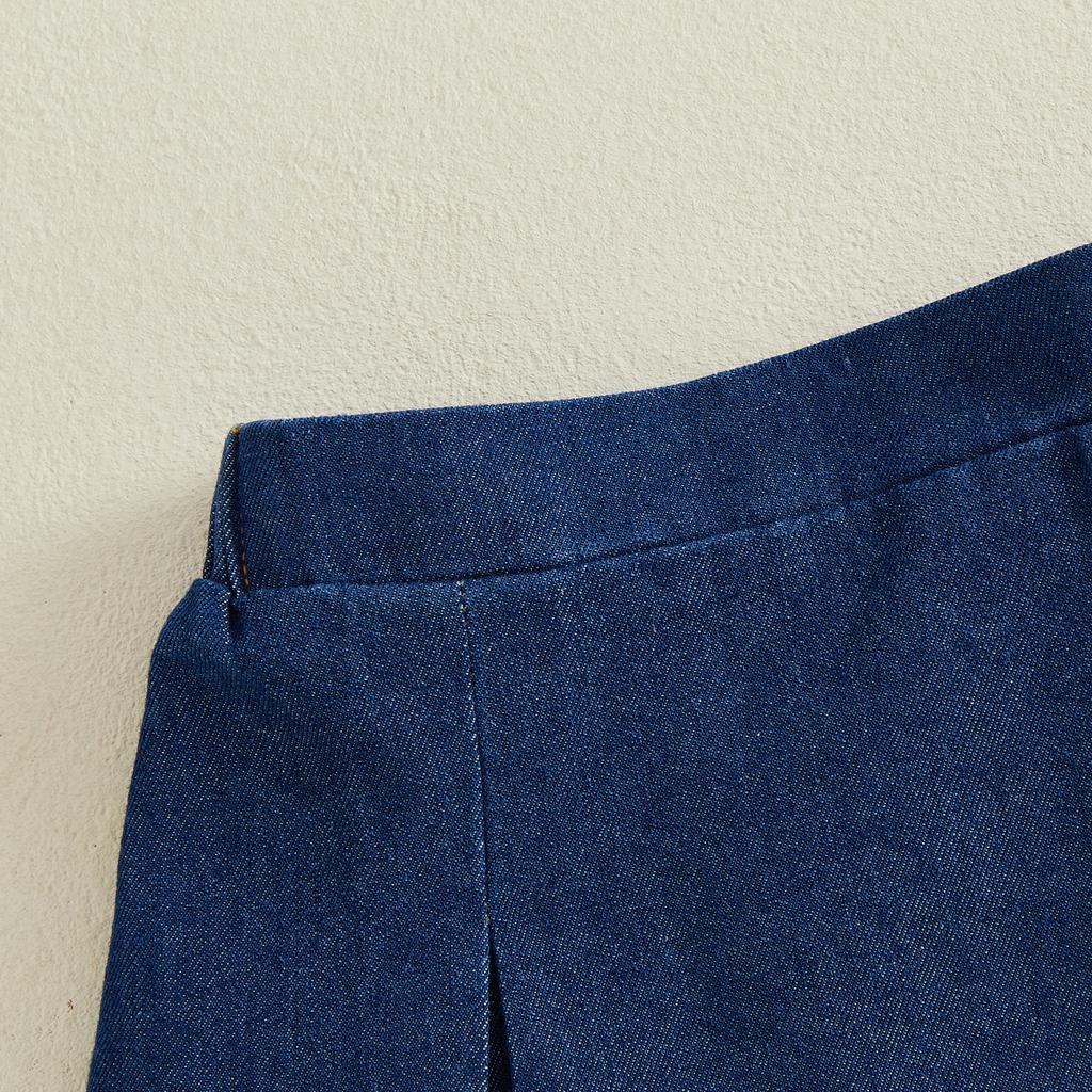Citgeett Kids Infant Girl Denim Skirt Elastic Waist A-line Pleated Short Jean Skirts Casual Clothes