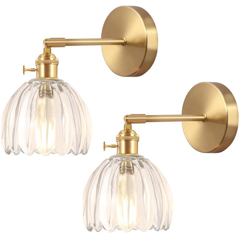 Wireless USB Charging Remote Chandelier with Retro Glass Flowers for Bedroom or Dining Room - Nordic Style