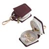 Portable Square Jewelry Pouch Mini Travel Box Anti-Scratch PU Leather Zipper Closure Keychain Compact Organizer Rings Earrings