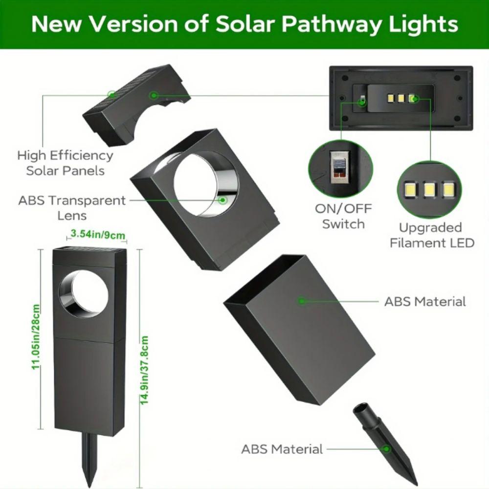 Brightness Solar LED Light Waterproof Path Lights Solar Power Garden Lights Driveway Lighting