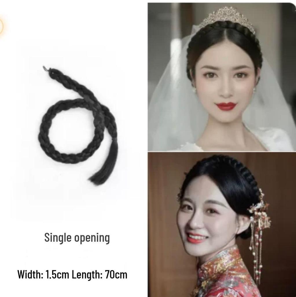 Chinese Style Braided Wig Bun for Bridal Hairstyles