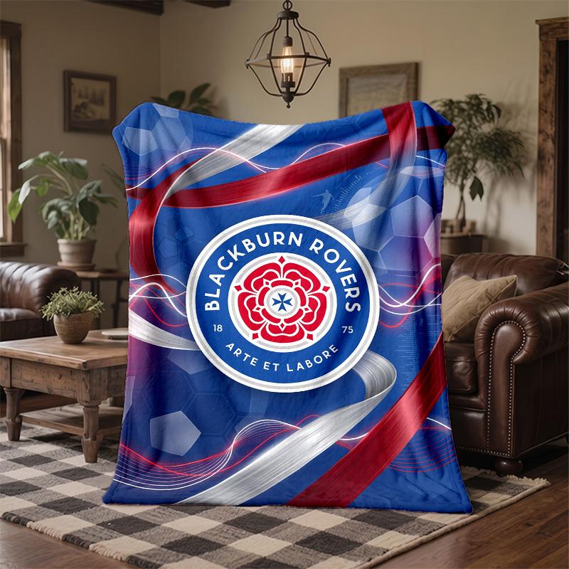 Blackburn Rovers Football Print Flannel Blanket Soft Warm Sofa Bed Throw Blanket For Home Office Bedroom