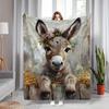 A Versatile Holiday Gift, This Modern-Style Fleece Blanket Features a Donkey Print, Offering Softness And Warmth for Winter, Suitable for Al