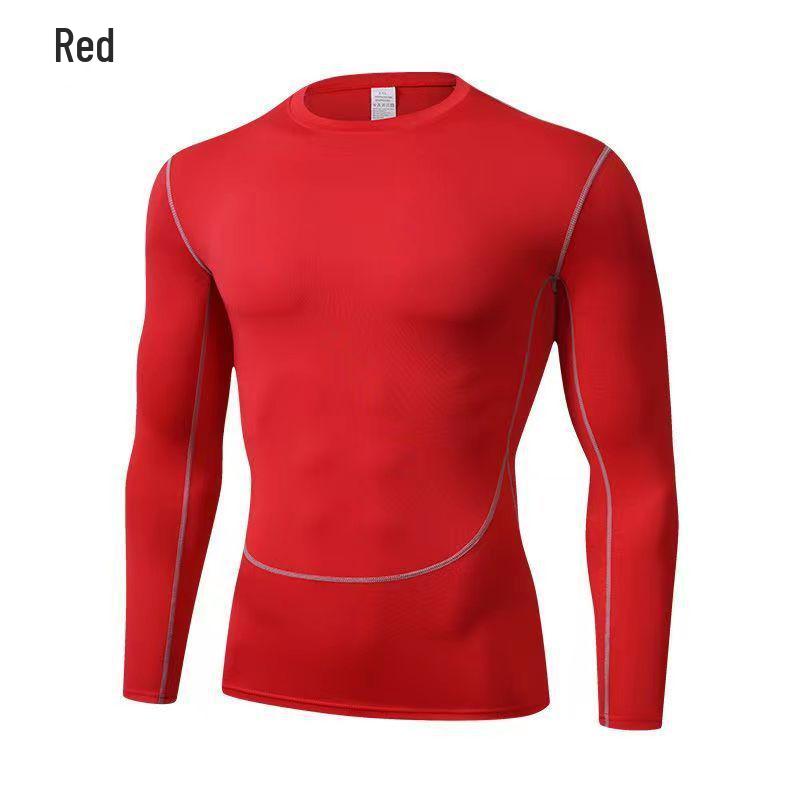 

Мужской компрессионный топ с длинным рукавом для баскетбола и занятий спортом на открытом воздухе (Быстросохнущий, дышащий) L красный