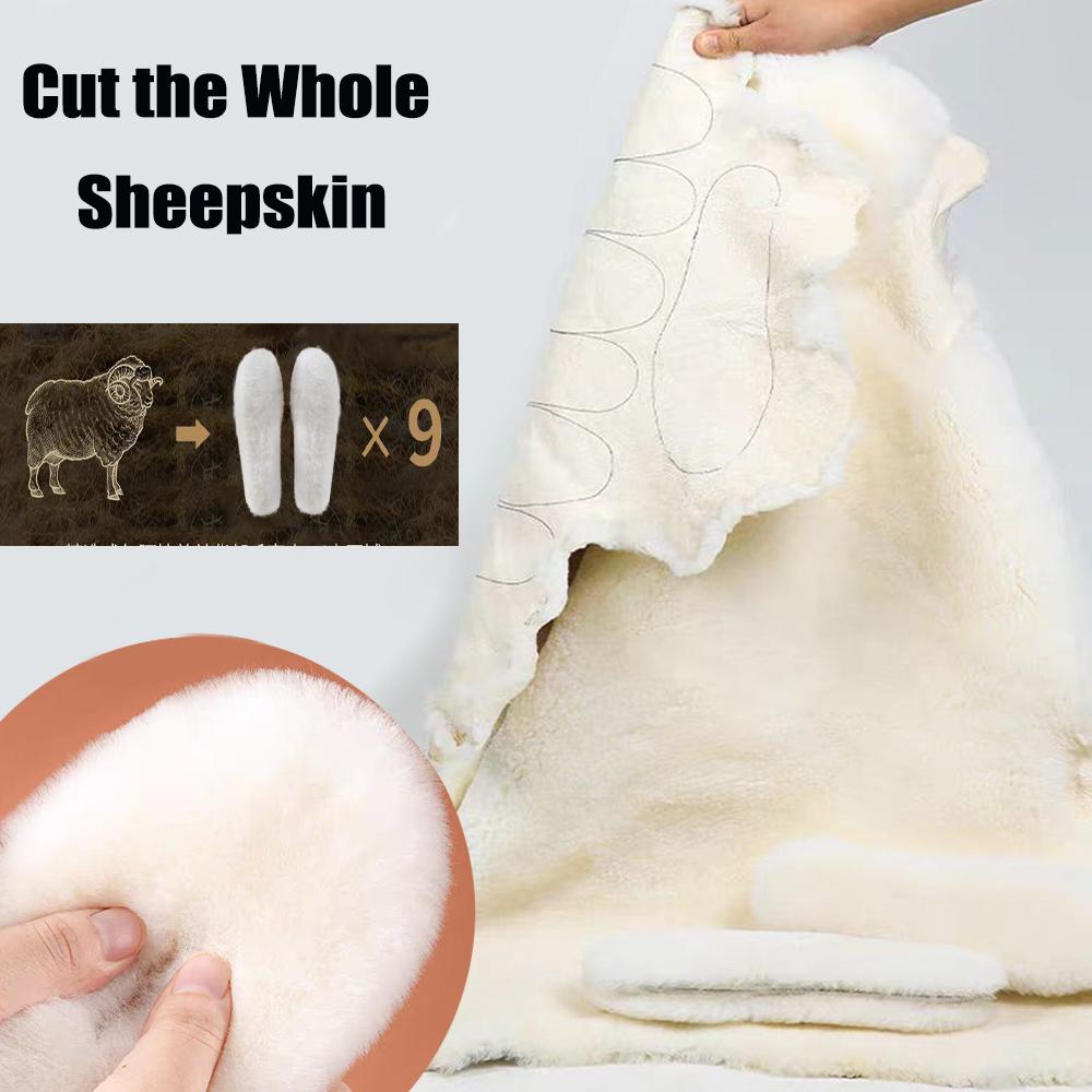 Men Women Winter Thick Cashmere Thermal Real Wool Insoles for Shoes Inner Soles for Snow Boots Genuine Sheepskin Fleece Insoles