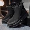 Winter Suede Casual Shoes Men Snow Fashion Ankle Boots Comfortable Fur Platform Cotton Shoes Man High-top Designer Short Boot