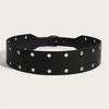 Bold Studded Punk Rock Belt 120cm PU Leather Adjustable Strap 3.8cm Width For Men Women Fashion