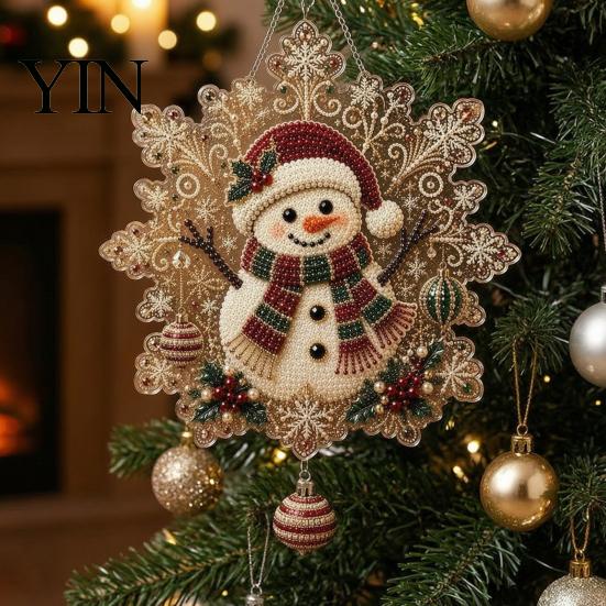 Weihnachts Bastelsets für Erwachsene Perlmutt Malerei Sonnenfänger Kunst-Set, Acryl Schneeflockenform Brett Dekorative Edelstein Schmucksteine Sets mit