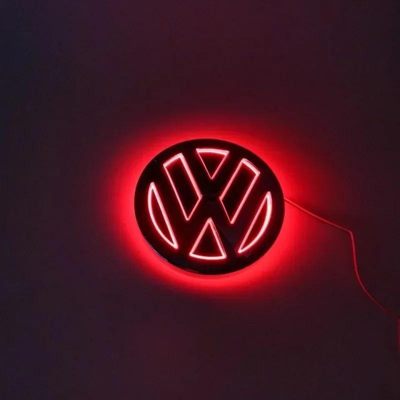 VW 11cm 5D Logo Light LED Rear Badge Light Front Grille For VW CC Bora Golf Jetta POLO MAGOTAN Passat Logo Light Trunk StickerKD5