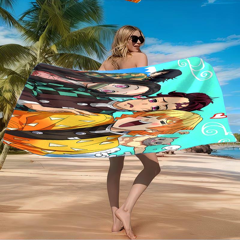 Winter Fantasy Slayer Group Beach Towel Microfiber Beach Towel, Lightweight and Quick-Dry, for Summer Travel, Swimming Pool Fan Birthday Gift