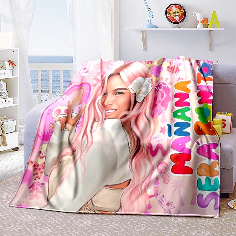 Customizable K-KAROL-G flannel blankets, perfect for autumn warmth, suitable for children and adults, and stylish K-POP shawls