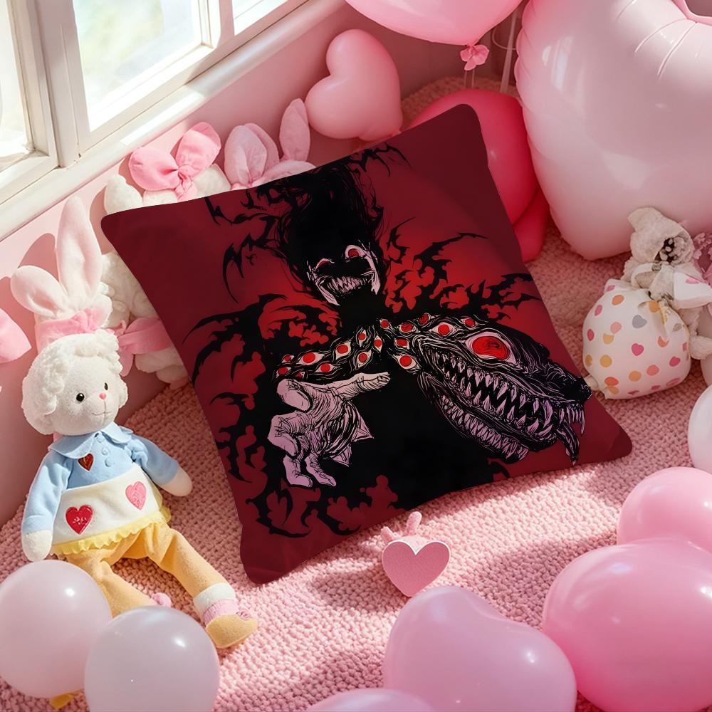 H-Hellsing U-Ultimate Anime Cushion Cover Pattern Printed Pillowcase for Living Room Sofa Cushion Cover & Bedroom Decor