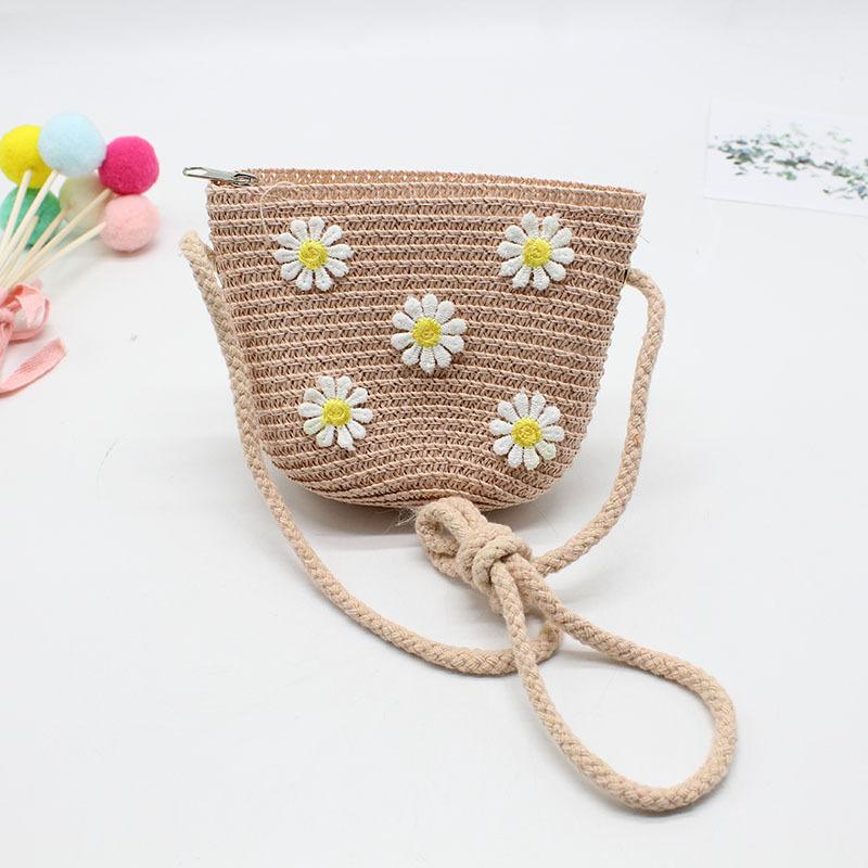 Girls Sun Hat Flower Resort Beach Hat Wavy Edge Straw Hat + Bag Sun Hat Children'S Fairy Hat