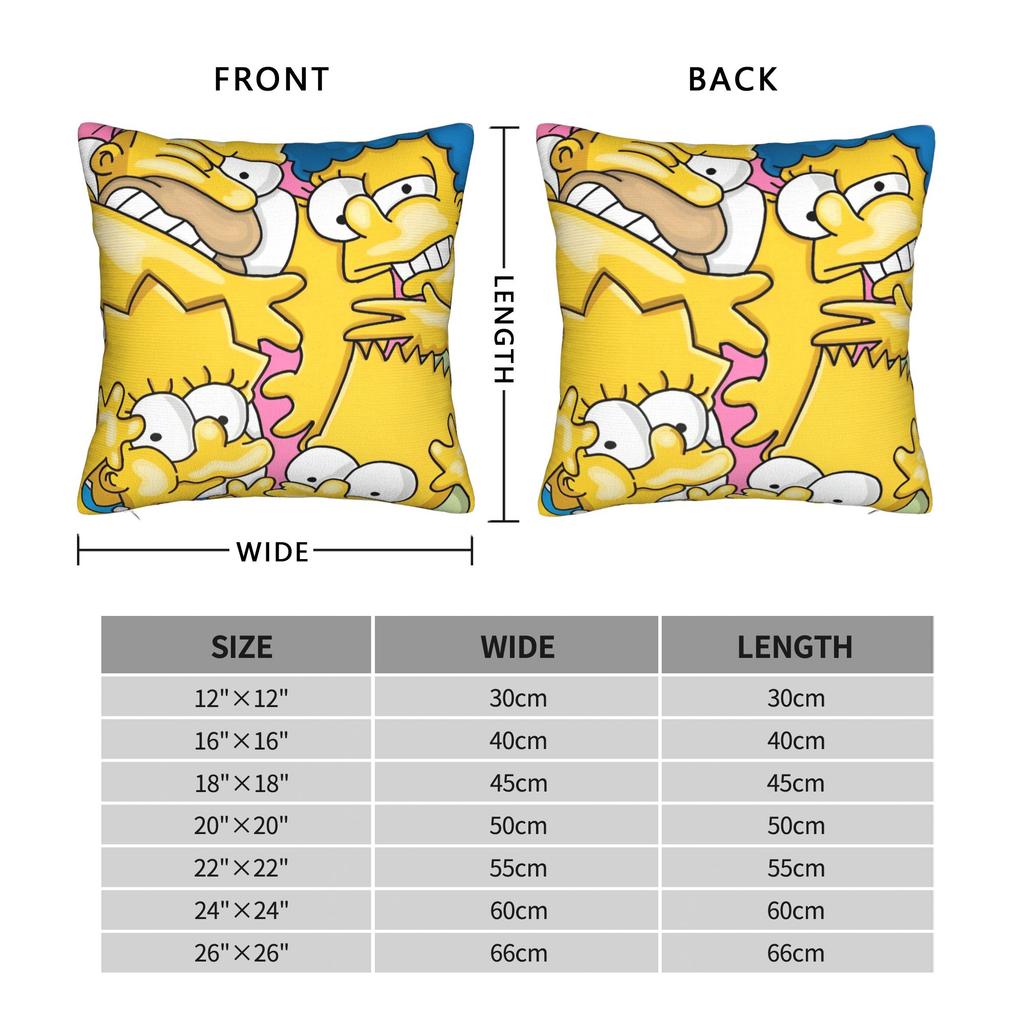 Decorative Pillowcases S-Simpsons Family Anime Accessories Car  Throw Pillow Case Cover Square Style Multi-Size