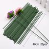 Green Artificial Flower Sighting Rod Vase Decor Stem Iron Wire Plant Wall For DIY Mother's Day Craft Supplies Rose Stick Pole